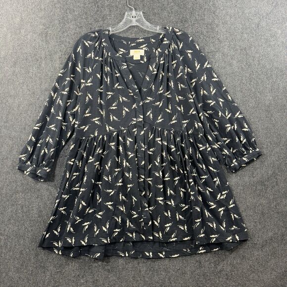 Maeve Tops - Maeve Winona Tunic Women's Medium Black Butterfly Tunic Babydoll